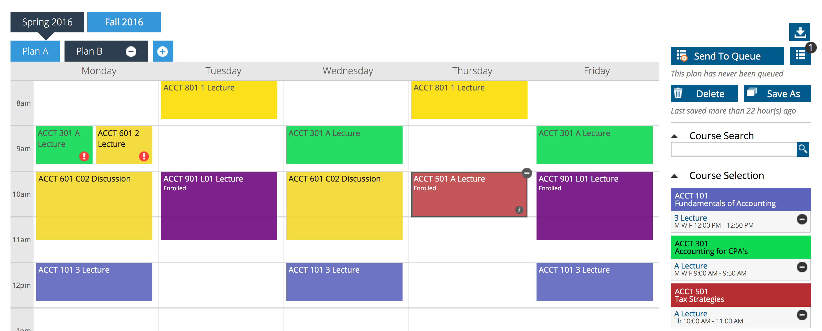 Academic Planner Contrast